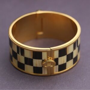 (Defected)Mackenzie Childs Courtly Check Cuff Bracelet 3 Row